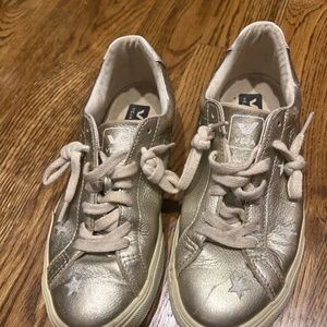 VEJA x Madewell Esplar Gold Leather Star Embroidered Low Top Sneakers size 36